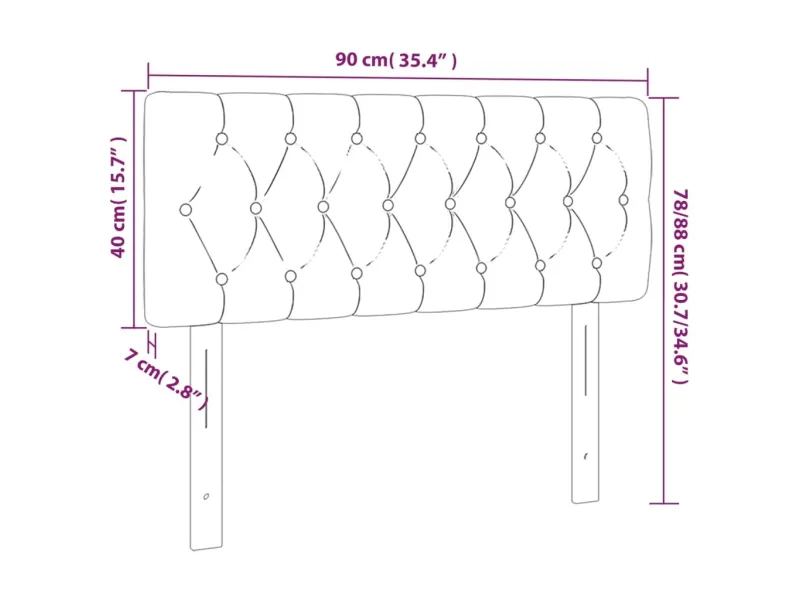 Tête de lit Gris foncé 90x7x78/88 cm Tissu