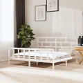 Cadre de lit Blanc Bois de pin massif 180x200 cm Super King