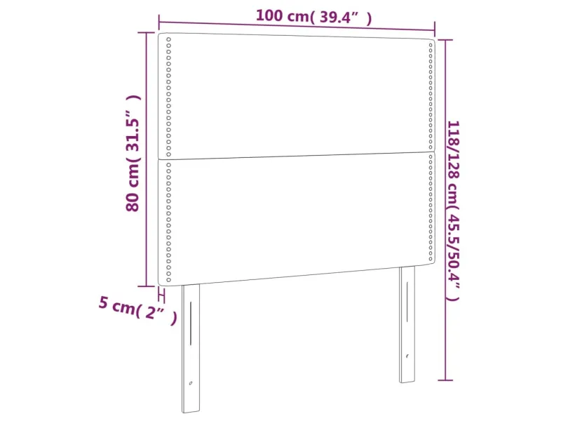 Têtes de lit 2 pcs Gris clair 100x5x78/88 cm Tissu