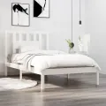 Cadre de lit Blanc Bois de pin massif 90x200 cm