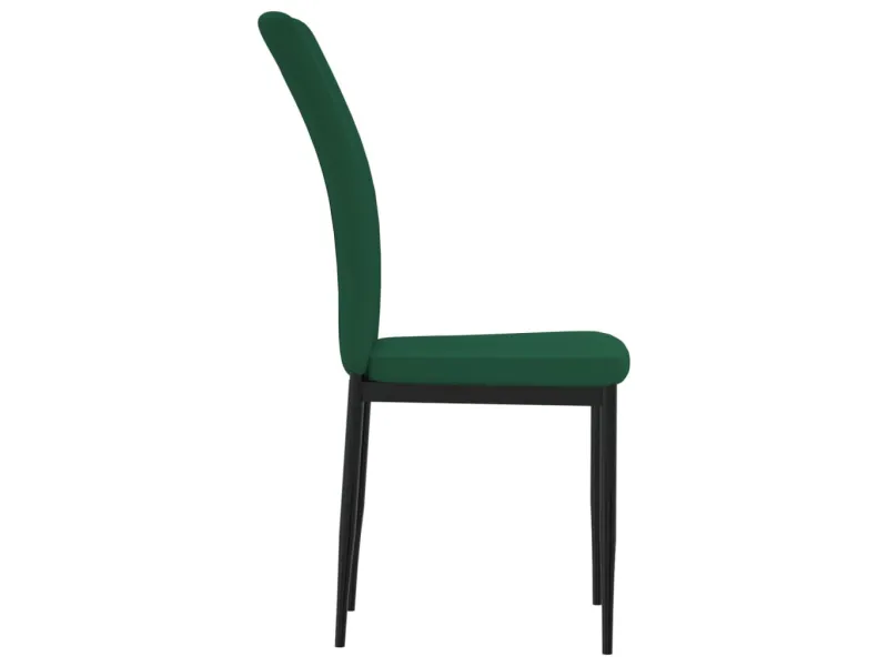 Chaises à manger lot de 2 Vert foncé Velours