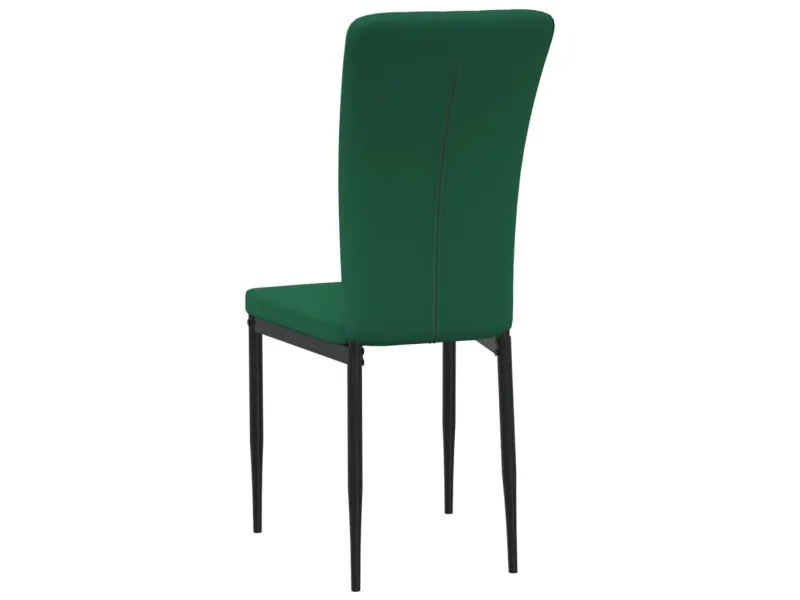 Chaises à manger lot de 2 Vert foncé Velours