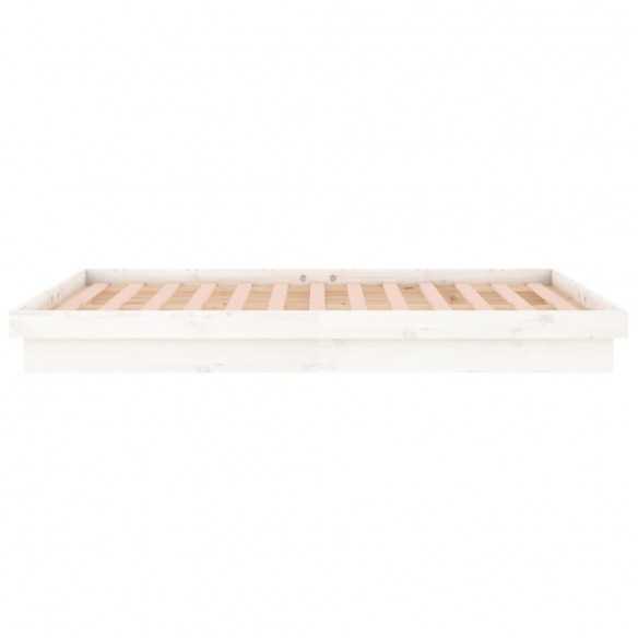 Lit à LED blanc 120x200 cm bois massif