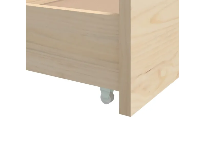 Lit avec tiroirs Bois de pin massif 90x200 cm