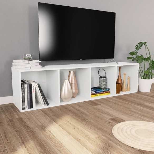Bibliothèque/Meuble TV Blanc 36x30x143 cm 