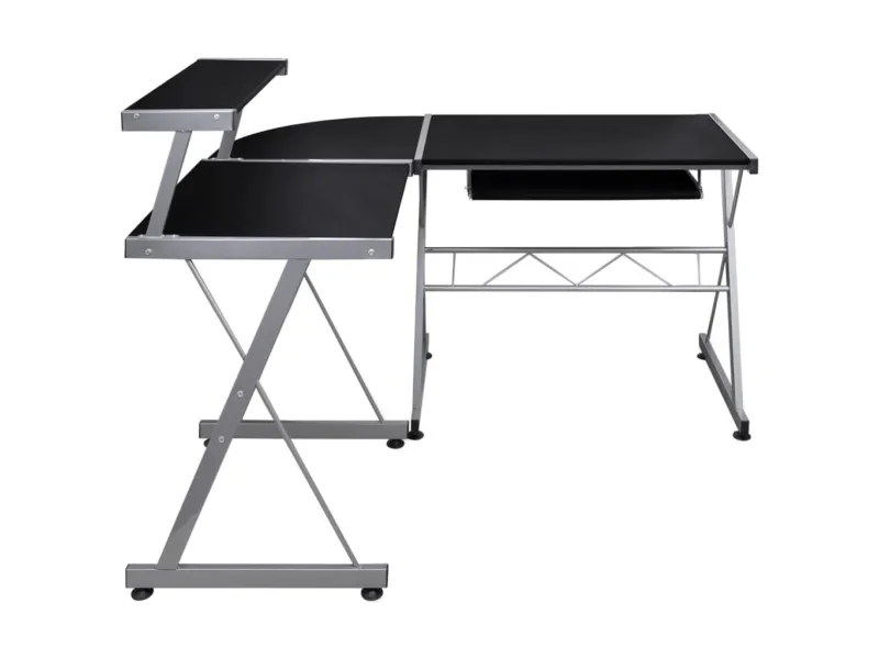 Bureau d'ordinateur d'angle Noir 132x112x99cm 