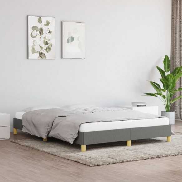 Lit Gris foncé 140 x 200 cm Tissu