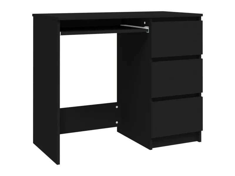 Bureau Noir 90x45x76 cm Aggloméré