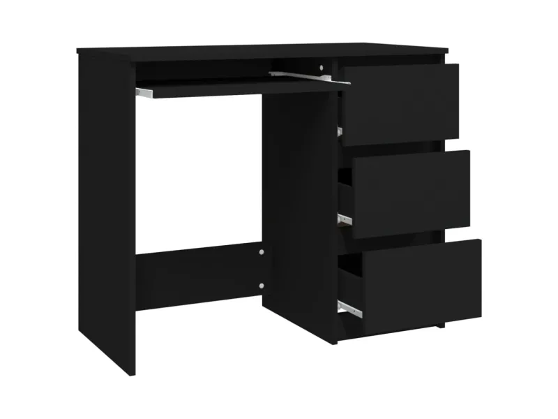 Bureau Noir 90x45x76 cm Aggloméré