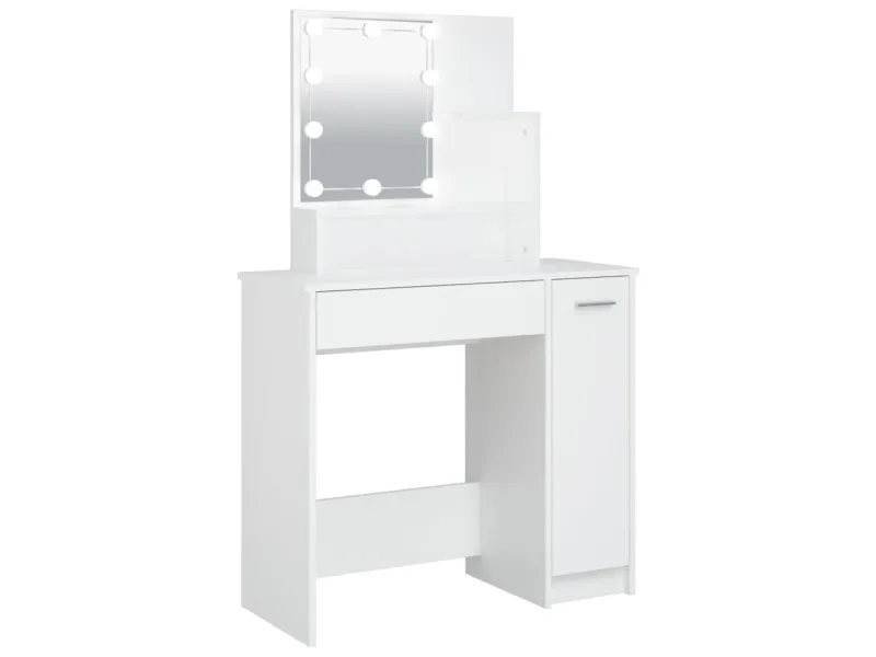 Coiffeuse avec LED Blanc 86,5x35x136 cm