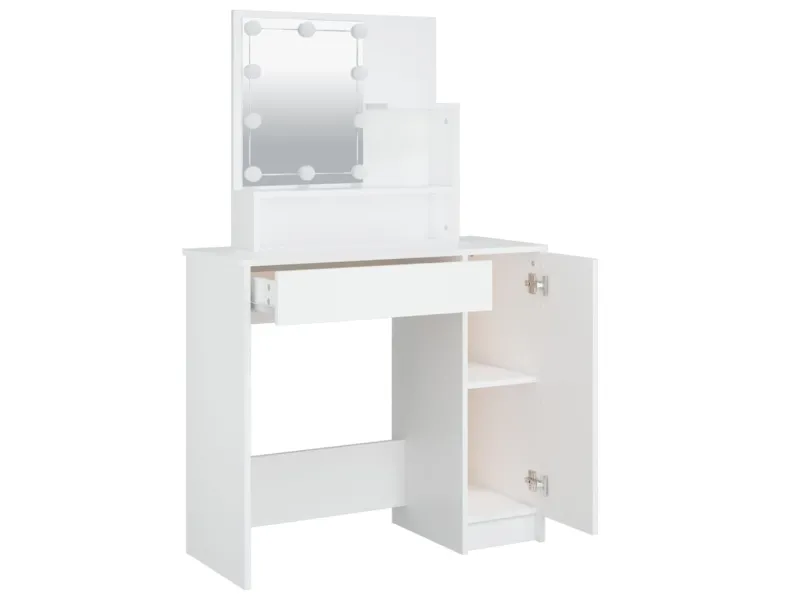 Coiffeuse avec LED Blanc 86,5x35x136 cm