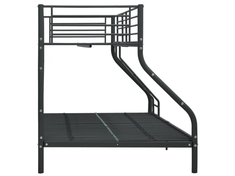 Lit superposé Noir Métal 140x200 cm/90x200 cm
