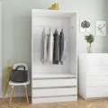 Garde-robe Blanc brillant 100x50x200 cm Aggloméré