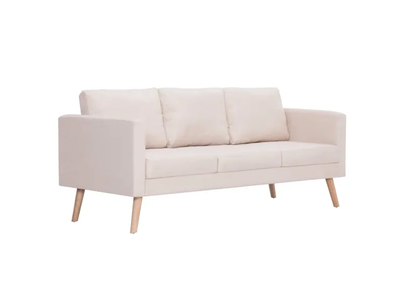 Canapé à 3 places Tissu Crème