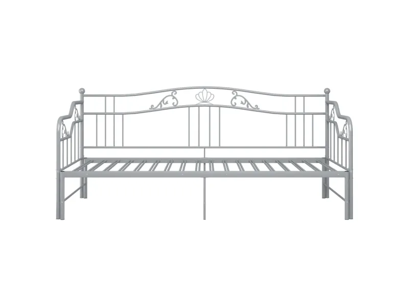 Cadre de canapé-lit extensible Gris Métal 90x200 cm