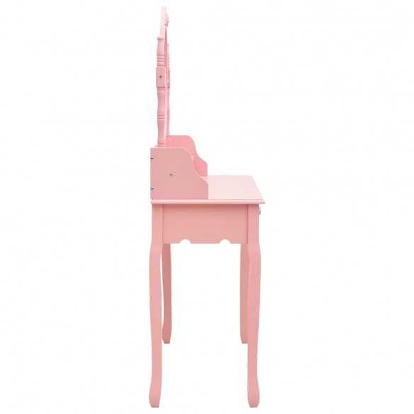 Ensemble de coiffeuse avec tabouret Rose 75x69x140 cm Paulownia
