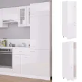 Armoire de réfrigérateur Blanc brillant 60x57x207 cm Aggloméré