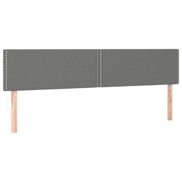 cadre de lit avec matelas Gris foncé 160x200cm Tissu