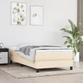 Cadre de lit Crème 90x200 cm Tissu
