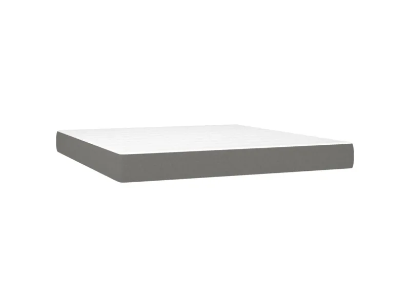cadre de lit avec matelas Gris foncé 160x200cm Tissu