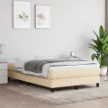 Cadre de lit Crème 120x200 cm Tissu