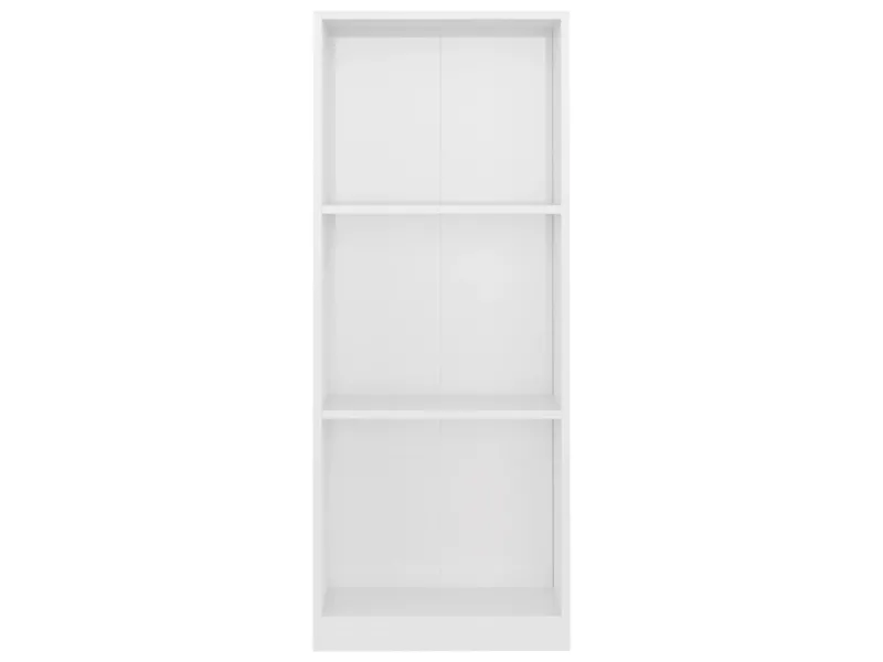 Bibliothèque à 3 niveaux Blanc brillant 40x24x108 cm Aggloméré