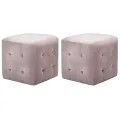 2 pcs Poufs Rose 30 x 30 x 30 cm Tissu velours