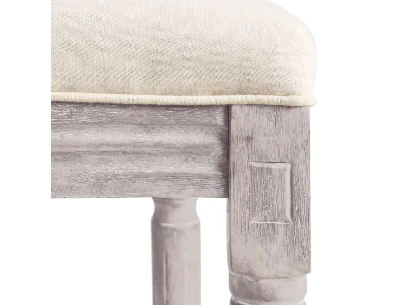 Tabourets de bar lot de 2 blanc lin