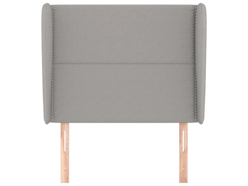 Tête de lit avec oreilles Gris clair 103x23x118/128 cm Tissu