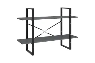 Bibliothèque à 2 niveaux Gris 100x30x70 cm Bois de pin massif 2