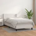 Cadre de lit avec matelas Blanc 100x200cm Similicuir