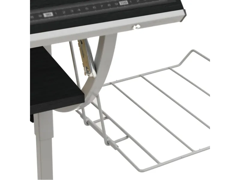 Bureau d'artisanat noir et gris 110x53x(58-87) cm