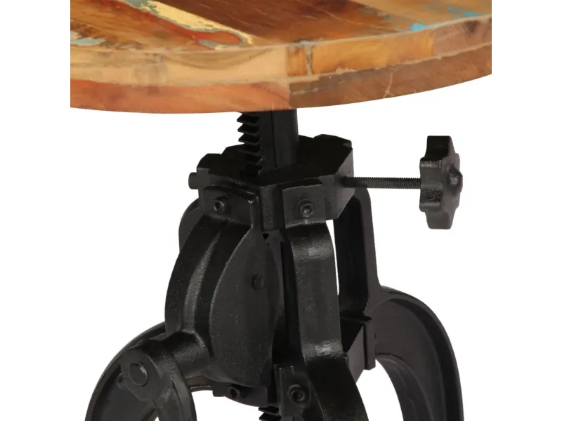 Table d'appoint 45x (45-62) cm Bois de récupération et fonte