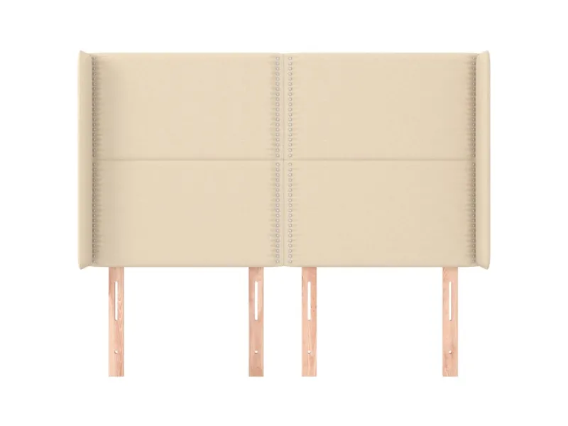 Tête de lit avec oreilles Crème 147x16x118/128 cm Tissu