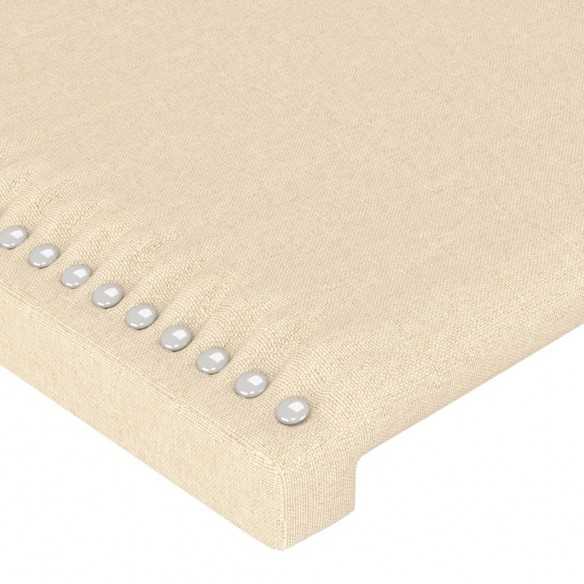 Tête de lit avec oreilles Crème 147x16x118/128 cm Tissu