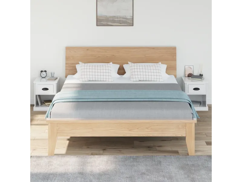 Tables de chevet 2 pcs blanc brillant 39x39x47,5 cm