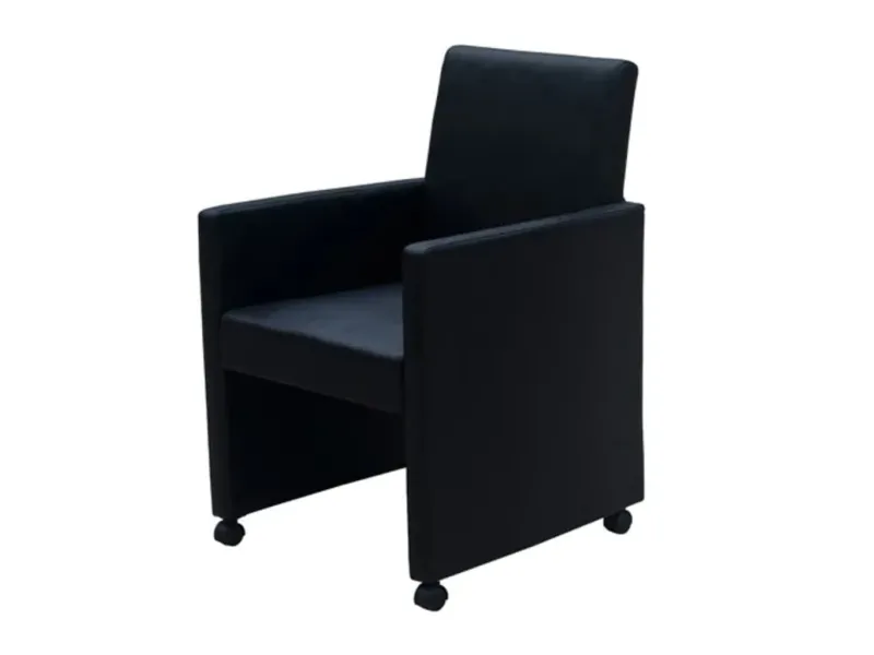 Chaises à manger lot de 2 noir similicuir