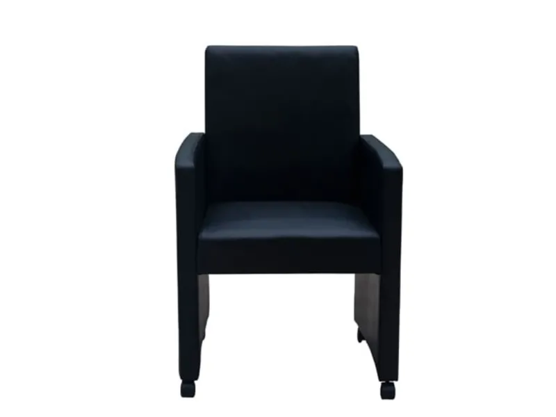 Chaises à manger lot de 2 noir similicuir