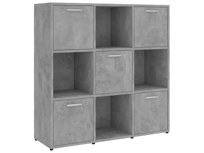 Bibliothèque Gris béton 90x30x90 cm Aggloméré