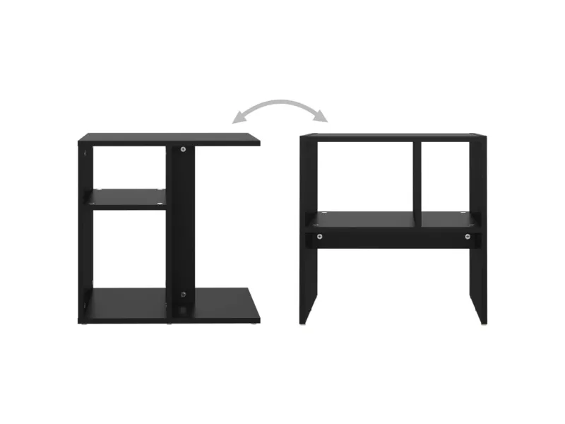 Table d'appoint Noir 50x30x50 cm Aggloméré