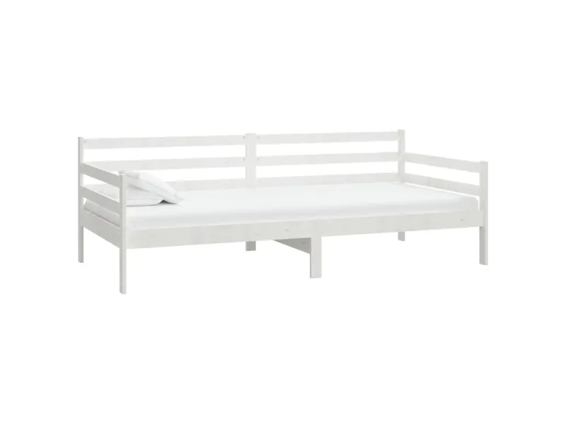 Lit de jour Blanc 90x200 cm Bois de pin massif