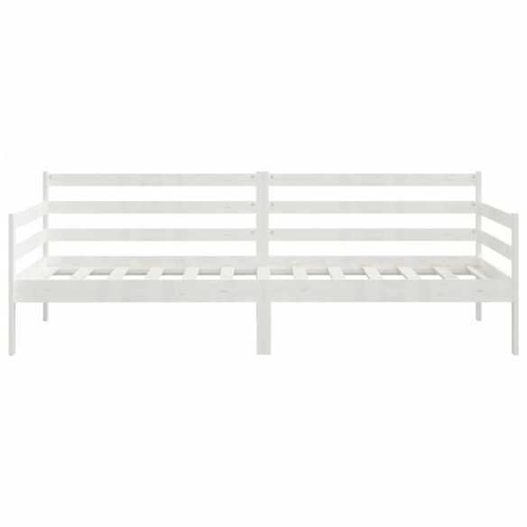 Lit de jour Blanc 90x200 cm Bois de pin massif