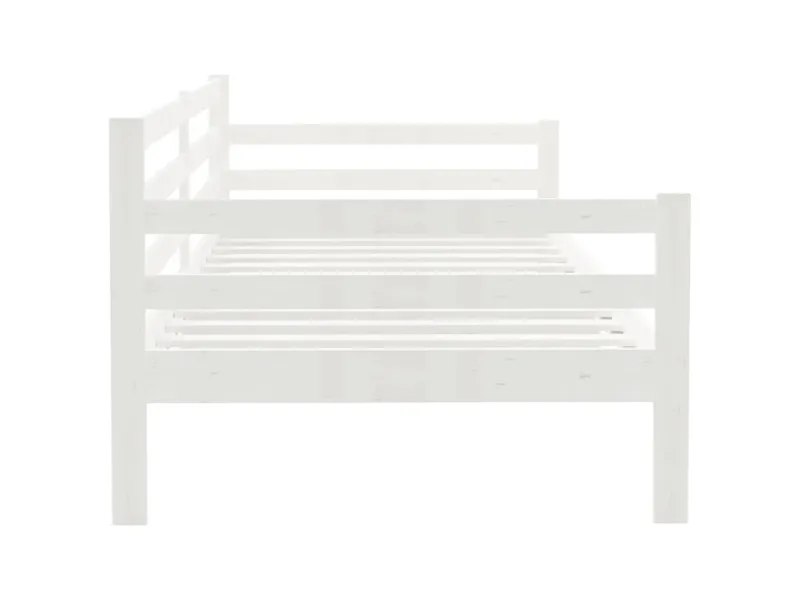 Lit de jour Blanc 90x200 cm Bois de pin massif