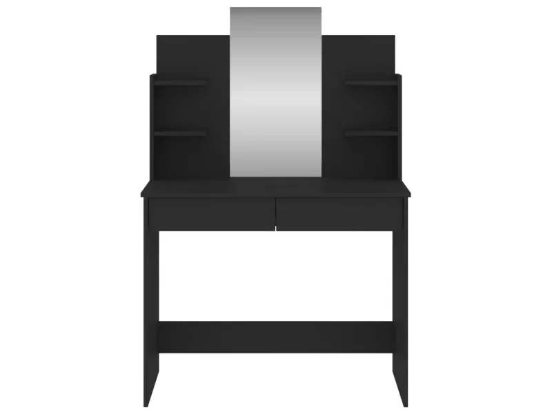 Coiffeuse avec miroir noir 96x39x142 cm