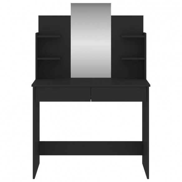 Coiffeuse avec miroir noir 96x39x142 cm