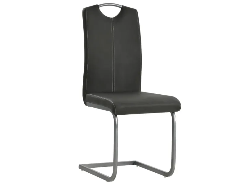 Chaises à manger cantilever lot de 2 gris similicuir