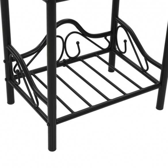 Table de chevet 2 pcs Acier et verre trempé 45x30,5x60 cm Noir