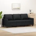 Canapé à 3 places Noir 180 cm Similicuir