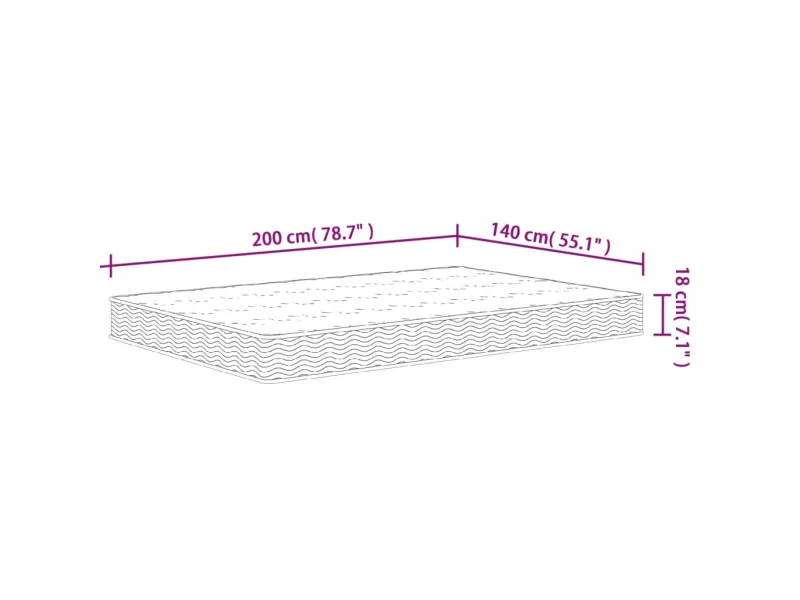 Matelas à ressorts bonnell moyen 140x190 cm