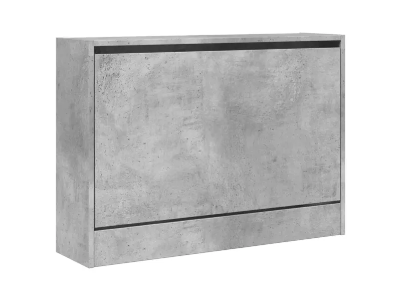 Armoire à chaussures gris béton 80x21x57 cm bois d'ingénierie